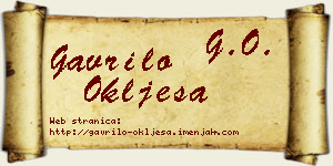 Gavrilo Oklješa vizit kartica